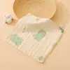 Toalla Pequeña Cuadrada de Gasa de Algodón Puro de Fondo Colorido, Toalla para Babas de Bebé, Seersucker Suave Absorbente, Toalla Pequeña para Niños de Guardería