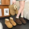 Moda Pan Zapatos Nuevos Botas de Nieve para Mujer Invierno con Felpa Botines Cortos Botas de Algodón Suela Gruesa Cálida 2026 Antideslizante Color Camel