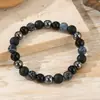 Venta al por mayor de fábrica de pulseras de cristal, pulseras vintage de ónix negro natural y ojo de tigre, pulseras de cuentas y pulseras de cristal transfronterizas europeas y americanas