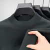 Suéter de Lana de Cuello Alto Medio para Hombre con Seda Nuevo Estilo Suéter de Punto Casual Versátil Moda Interior de Manga Larga Base de Alta Calidad
