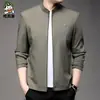 Chaqueta de hombre 2024, primavera y otoño, fina, de mediana edad y jóvenes, informal, con cuello de negocios, chaqueta de papá