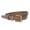 Cinturón de Piel Genuina para Mujer Nuevo Versátil Moda Decorativo Traje Jeans Negro Simple Listo para Enviar