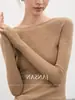 Camisa básica de tricô de alta qualidade, gola redonda, manga longa, cor cáqui, estilo francês, para mulheres, outono e inverno, com design texturizado, slim fit e chique