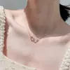 Collar en Forma de Corazón para Mujer, Diseño Coreano, Joyería Simple de Amor, Accesorios de Nicho de Lujo Ligero al por Mayor
