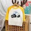 Otoño 2024 Nueva Camiseta de Manga Larga para Niños Estilo Coreano Estampado de Dibujos Animados Niñas Bebé Cuello Redondo Camiseta Base Top Trendy