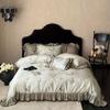 Encaje Retro Primavera y Verano Fresco 60 Hilos Lyocell Juego de Cuatro Piezas Estampado Digital de Mariposas Funda de Edredón para Dormir Desnudo Cama de 1.8m