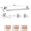 Suporte de papel higiênico de aço inoxidável transfronteiriço, suporte de papel higiênico para banheiro, conjunto de cinco peças, prateleira de parede sem furar para lenços e toalhas, conjunto quadrado