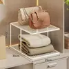 Divisória de compartimento de armário de guarda-roupa em camadas para armário de quarto prateleira de armazenamento empilhável divisória de roupas artefato de armazenamento