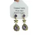 Indústria Pesada Luxo Leve Alto Padrão Pingente Roxo Gota d'Água Clipe de Orelha Sem Furos na Orelha Moda Doce Brinco Laço com Diamante Feminino