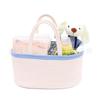 Bolsa de pañales tejido de hilo de algodón partición removible bolsa de almacenamiento cesta de almacenamiento bolso de mano bolsa maternal e infantil cesta para artículos diversos