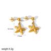 Europeu e Americano Luz Luxo Moda Série Marinha Jóias Aço Inoxidável Shell Brincos 18k Ouro Estrela do Mar Brincos Femininos Cross-border