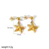 Moda Europeia e Americana Simples Concha Aço Inoxidável Brincos Concha Estrela do Mar Mulheres Ouro 18K Aço Inoxidável Joias Transfronteiriças