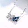 Collar de mariposa con incrustaciones de estilo japonés-coreano para mujer, colgante de cristal simple y dulce, accesorios de lujo fáciles de combinar.