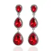 Brincos de Gota d'Água, Brincos Populares, Brincos Longos Brilhantes para Mulheres, Brincos Geométricos de Cristal Cravejados com Diamantes Coreanos