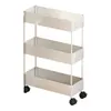Estante para Lavadora Hueco Lateral de Balcón Gabinete de Almacenamiento Deslizante Tocador Detergente para Ropa Cesta Lateral Estrecha Capa de Almacenamiento