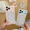 Funda de teléfono con diseño de oso de lunares adecuada para Apple 18 Pro Max, iPhone 17 con soporte, 16 linda, 15 con agujeros precisos
