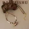 Cadena de Suéter Vintage Original Ojo de Tigre Maillard Trébol de Cuatro Hojas Calabaza, Collar Largo Versátil de Lujo Ligero de Gama Alta