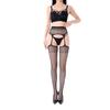 Medias de Liga Sexy de Red Rasgadas Celebridad de Internet Negras Transparentes Retro con Dibujo Lindo Medias Largas Hasta la Rodilla para Mujer