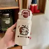 Taza Isotérmica Infantil Sencilla con Temática de Perros, Acero Inoxidable 316, Alto Valor Estético para Niñas, Taza Isotérmica con Doble Popote, Portátil para Estudiantes