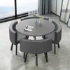 Mesa e Cadeiras Simples Modernas para Negócios e Recepção de Convidados, Mesa Redonda Pequena para Lanchonete de Chá com Leite, Mesa de Jantar
