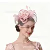 Bestseller transfronterizo de Amazon: Tocador de Club de Carreras de Caballos, Pluma nupcial europea y americana, Malla de moda vintage, Accesorio para el cabello elegante