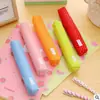 Papelería coreana directa de fábrica estuche para lápices de color caramelo con puntos de onda de tira para estudiantes creativos de primaria y secundaria para mujeres
