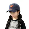 Estilo Coreano Unissex Bebê Bordado Letra N Boné de Baseball Infantil Outono Versátil Pai-Filho Aba Macia Proteção Solar Boné Bico de Pato Tendência