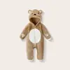 Traje de felpa para gatear de bebé, diseño de animal de dibujos animados, pijama con cremallera, novedad de otoño/invierno, suéter afelpado de una pieza