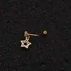 Aretes de Acero Inoxidable de Venta Caliente Transfronteriza 0.8X6mm con Colgante de Circonita Joyería para Piercing de Hélice Auricular Venta al por Mayor
