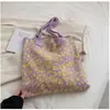 Bolsa con Estampado de Letras para Mujer, Bolso Tote de Gran Capacidad, Bolso de Hombro Simple Versátil, Bolso Tejido de Punto Novedoso Estilo Coreano, Transfronterizo