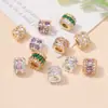 Set de Preservación del Color para Bolsas de Oro de 18K Accesorios de Cuentas de Zirconia de Color Cubo de Cuentas Espaciadoras Taladro de Cuentas Accesorios para Pulseras de Cuentas