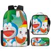 Mochila Doraemon Desenho Animado Anime Estudante do Ensino Fundamental e Médio Mochila Escolar Estampada 4-5-6 Série Pasta Estojo
