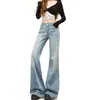 Jeans acampanados no ajustados para mujer petite 2026 nuevo estilo tiro bajo adelgazantes holgados elásticos de campana