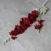 Delphinium Artificial de 2 Ramas con Acabado Afelpado, Delphinium Grande, Jacinto, Decoración para el Hogar, Accesorios para Fotografía de Bodas, Flores Artificiales al por Mayor