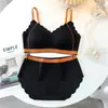 Ropa Interior de Látex Sin Costuras de Color Contrastante Nuevo Estilo Verano 2024 para Mujer, Sujetador Deportivo Delgado Push-Up sin Cables, Chaleco de Espalda Bonita para Mujer