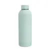 Botella Pequeña de Boca de Acero Inoxidable 304 Estilo Americano con Taza de Aislamiento al Vacío Pintada de Goma, Botella de Agua Deportiva Portátil para Exteriores Montada en Coche, Personalizable