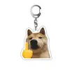 Un compañero de clase me dio un llavero de meme de Shiba Inu, un colgante de llavero acrílico, un artículo creativo y divertido.