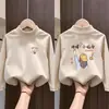 Camiseta Térmica Base para Niñas de Felpa Cepillada Interna Estilo Otoño/Invierno para Niños Medianos y Mayores Cuello Semi Alto Manga Larga Nueva Colección Otoño/Invierno