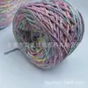 Hilo de Bolas Pequeñas para DIY Color Degradado Hilo Hueco, Hilo Grueso para Crochet y Tejido Hecho a Mano, Hilo de Tira Teñida con Degradado Iridiscente Plateado Brillante