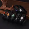 Pulsera de Cuero Multicapa Explosiones Transfronterizas de Amazon Joyería Vintage para Hombre Pulsera de Ojo de Tigre Hebilla Magnética de Acero Inoxidable