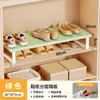 Armário de sapatos prateleira em camadas rack de armazenamento armário organizador de prateleira divisória de sapato de couro prateleira de armazenamento divisória de sapato doméstico