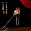 Grampo de Cabelo de Ébano Estilo Antigo para Meninas Adereço de Cabeça Hanfu Novo Estilo Chinês Acessórios Simples Saia com Rosto de Cavalo com Acessórios de Cabelo para Crianças