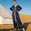 BA7008 otoño e invierno terciopelo terciopelo industria pesada cosido a mano taladro traje nacional vestido de fiesta festiva vestido