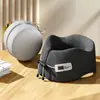 Almohada de viaje en forma de U de espuma viscoelástica, almohada para el cuello, almohada para avión, almohada cervical, soporte portátil para el cuello, reposacabezas, almohada en forma de U