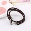 Nueva Pulsera de Cuero con Ancla de Moda Tejida a Mano Multicapa Amuleto de Moda para Hombres y Mujeres