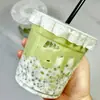 Vasos para batidos de leche de frijol mungo, vasos desechables para té de leche, vasos para café, vasos para helado de frijol mungo, vasos de plástico para llevar, vasos de PET engrosados