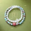 2026 Novo Modelo Pulseira de Ágata de Pedra Shoushan Estilo Chinês Dupla Camada para Mulheres, Pulseira de Contas Estilo Nacional Tendência com Sensação de Nicho de Alto Padrão