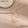 Diseño Transfronterizo Europeo y Americano Colgante de Girasol Ins Cadena de Clavícula de Acero Inoxidable Chapado en Oro de 18K Joyería al por Mayor