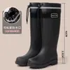 Botas de lluvia de moda engrosadas para mujer con suelas antideslizantes, de caña alta, talla de adulto, adecuadas para uso en la cocina, cálidas e impermeables
