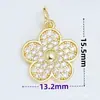 Ventas Directas de Fábrica, Al por Mayor en Stock, Collar Colgante Microincrustado de Cobre, Flor de Trébol de Cuatro Hojas Accesorios de Colgante Individual para Joyería DIY